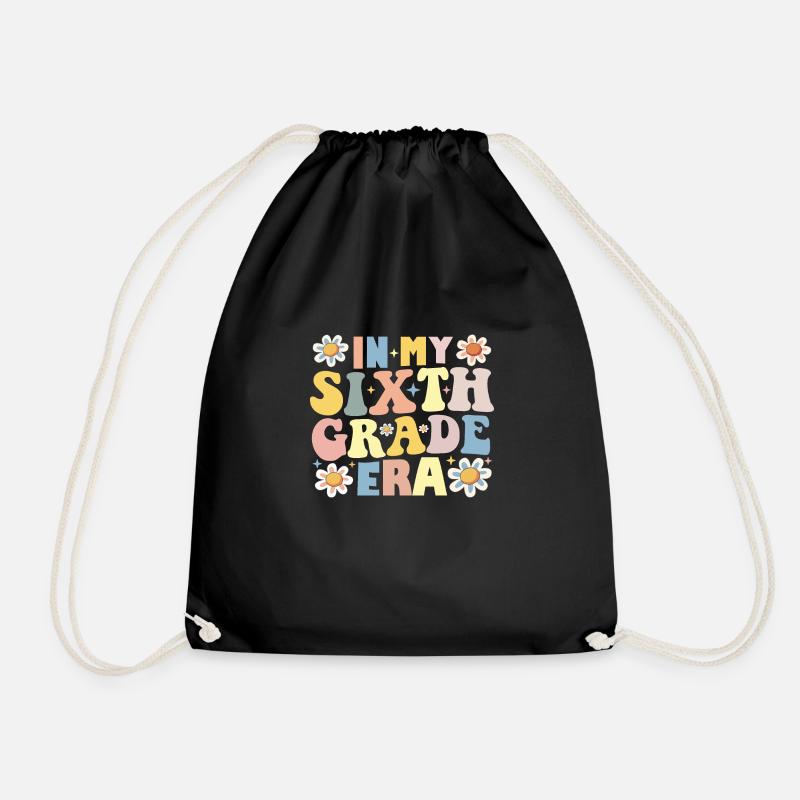 In My 6th Sixth Grade Era Back To School - Drawstring Bag - black