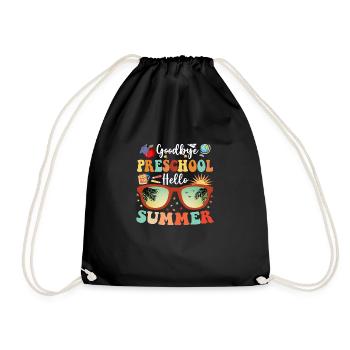 Goodbye Preschool Hello Summer - Drawstring Bag - black - Front