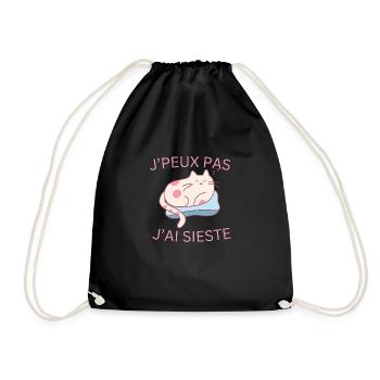 J'peux pas j'ai sieste - Sac de sport léger - noir - Devant