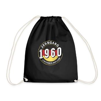 Jahrgangs 1960 Limitierte Auflage 64 Jahre alt - Turnbeutel - Schwarz - Vorne