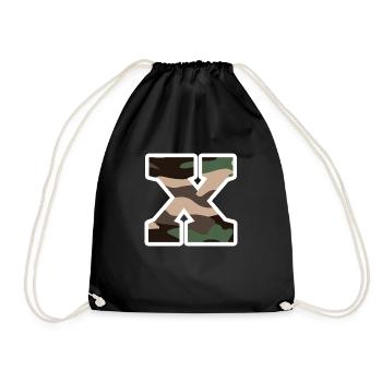 lettre X camouflage militaire-idée cadeau - Sac de sport léger - noir - Devant