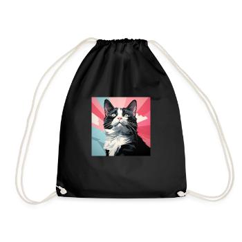 Tuxedo cat. tuxedo chat - Sac de sport léger - noir - Devant