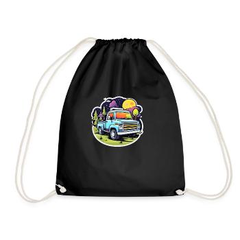 Camper Motorhome Camping - Drawstring Bag - black - Front