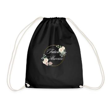 Zukünftige Braut Weiße Blumen - Passendes T-Shirt - Turnbeutel - Schwarz - Vorne