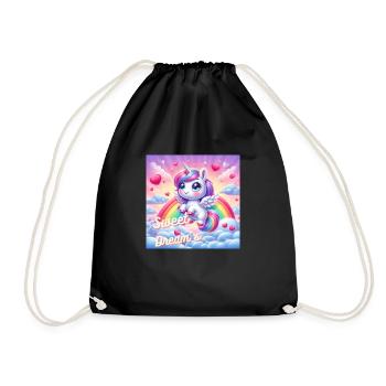 Licorne mignonne - Sac de sport léger - noir - Devant
