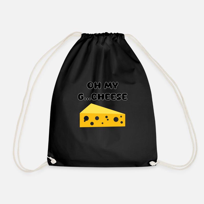 OH MY G CHEESE - Cheese Love - Drawstring Bag - black