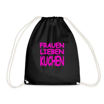 Kuchen - Turnbeutel - Schwarz - Vorne