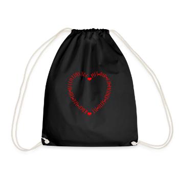 Mit Dir an meiner Seite ist jeder Tag Valentinstag - Turnbeutel - Schwarz - Vorne