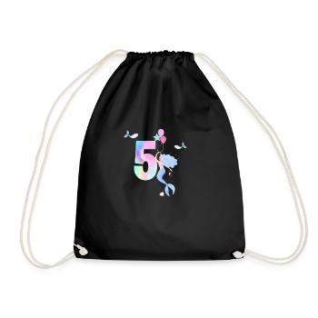 5e anniversaire sirène - Sac de sport léger - noir - Devant