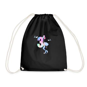 3rd Anniversary Mermaid - Drawstring Bag - black - Front
