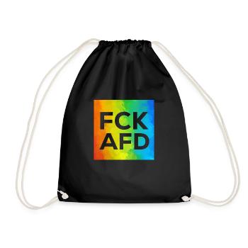 Fck AFD Cutout - Turnbeutel - Schwarz - Vorne