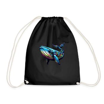 Baleine bleue - Sac de sport léger - noir - Devant
