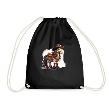 Powerful Western Pony - Drawstring Bag - black - Front