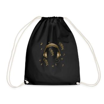 Earphone - Drawstring Bag - black - Front