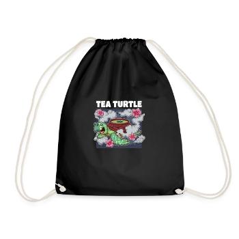 Tee-Schildkröte - Turnbeutel - Schwarz - Vorne