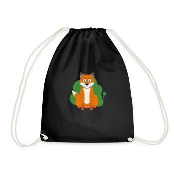Cartoon fox splash - Drawstring Bag - black - Front
