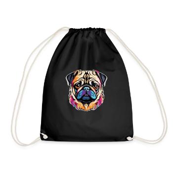 Mops - Turnbeutel - Schwarz - Vorne