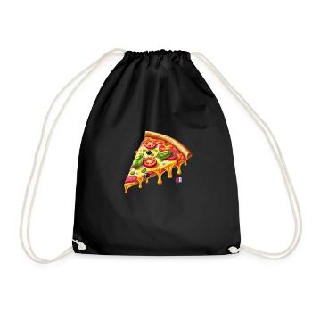 ilovepizza - Drawstring Bag - black - Front