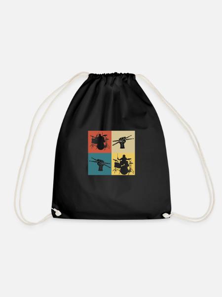 batteur de musique vintage rétro - Sac de sport léger - noir