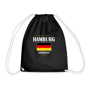 Hamburg - Drawstring Bag - black - Front