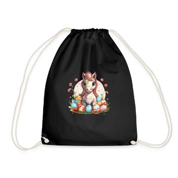 Easter eggs with bangs - Drawstring Bag - black - Front