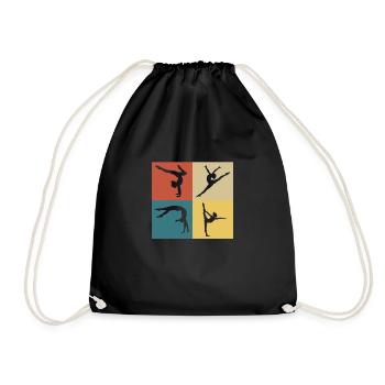 gymnastique vintage rétro - Sac de sport léger - noir - Devant