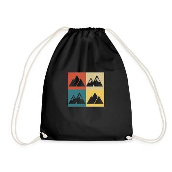 Retro Vintage Berg - Turnbeutel - Schwarz - Vorne