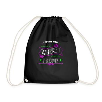 cool happy birthday sayings statement vegetarian - Drawstring Bag - black - Front