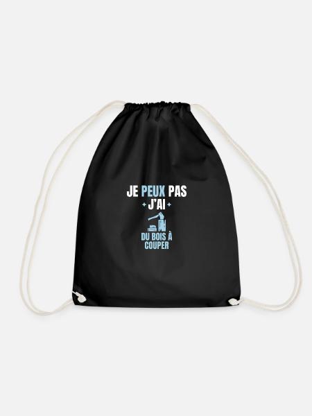 je peux pas j'ai du bois à couper - Sac de sport léger - noir
