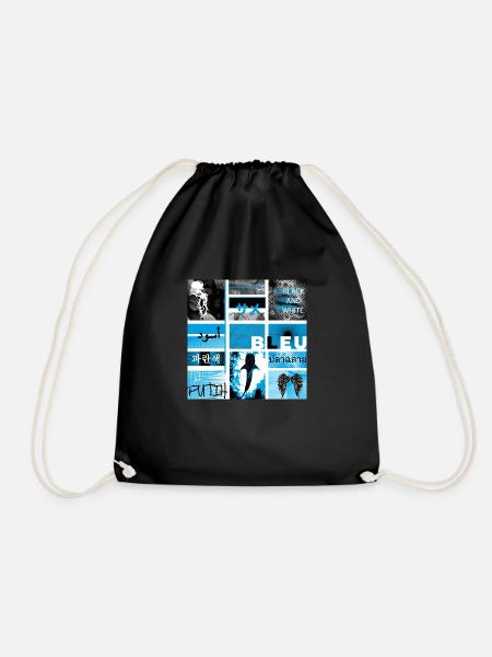 #16 BLEU NOIR ET BLANC - Sac de sport léger - noir