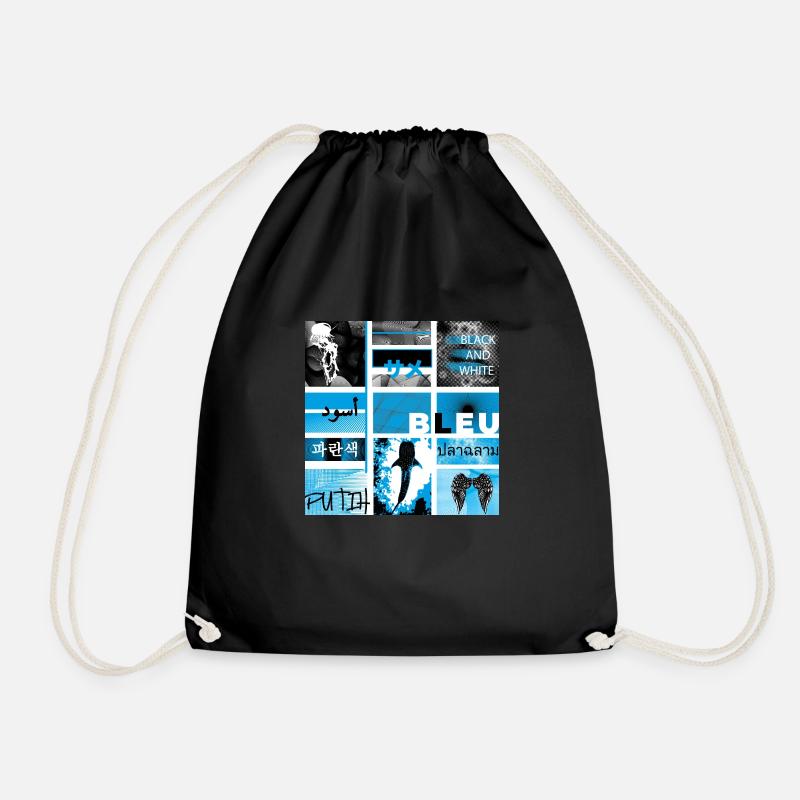 #16 BLEU NOIR ET BLANC - Sac de sport léger - noir