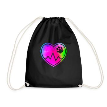 Dog's heart - Drawstring Bag - black - Front