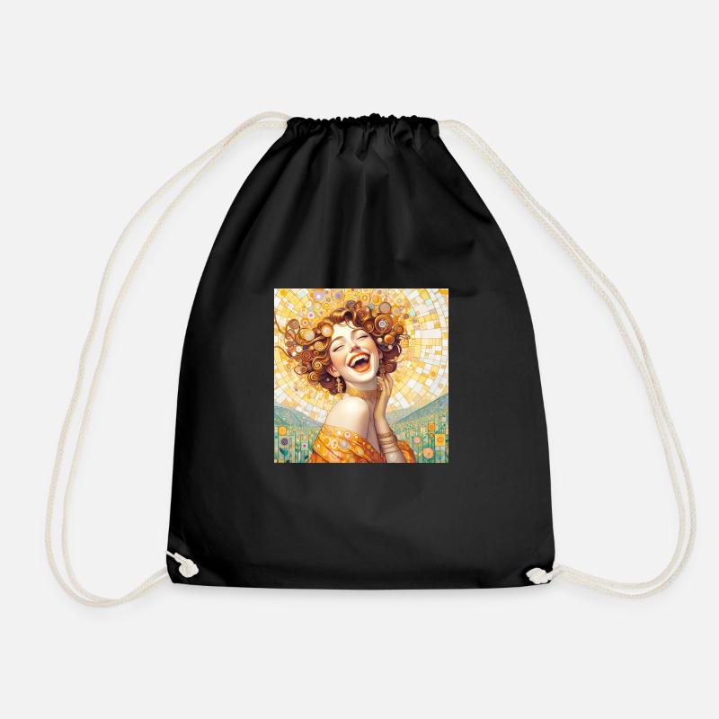 Young laughing girl - Turnbeutel - Schwarz