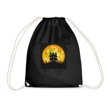 Maison hantée effrayante avec pleine lune - Sac de sport léger - noir - Devant