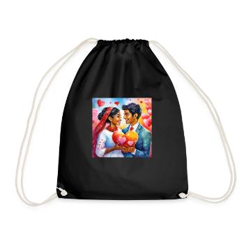 Man and woman - Drawstring Bag - black - Front