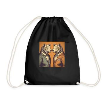 Business bears - Drawstring Bag - black - Front