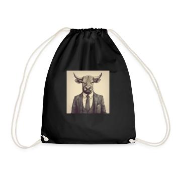 Business Bull - Drawstring Bag - black - Front