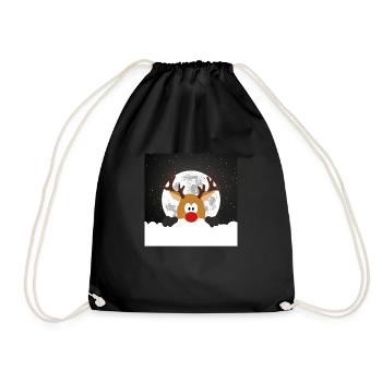 Un renne sous la pleine lune - Sac de sport léger - noir - Devant