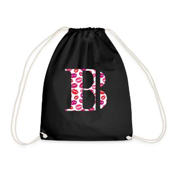 Lettre b bisous - Sac de sport léger - noir - Devant