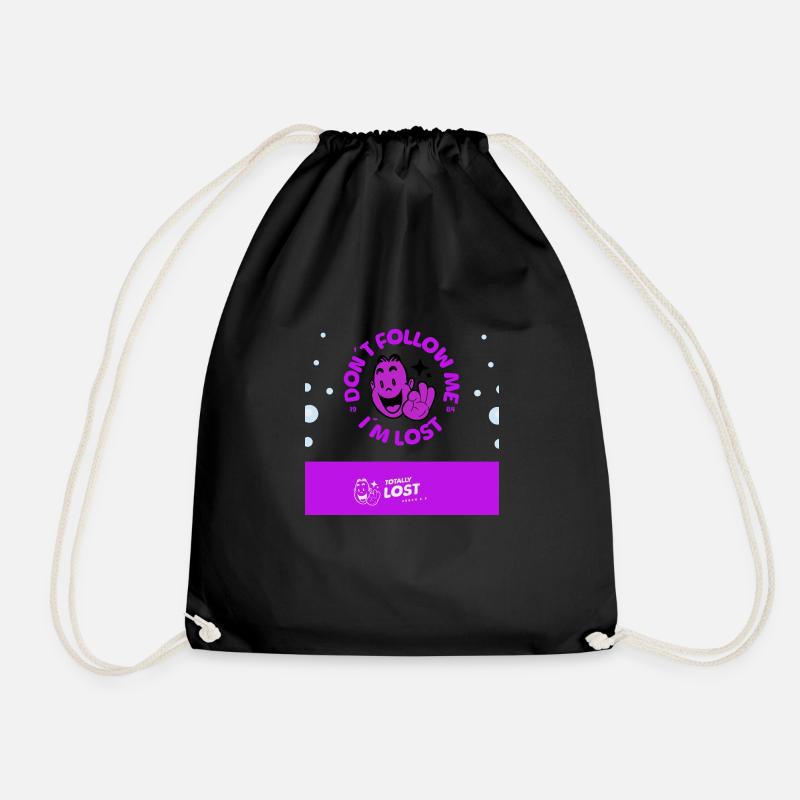 don ́t follow me - Drawstring Bag - black