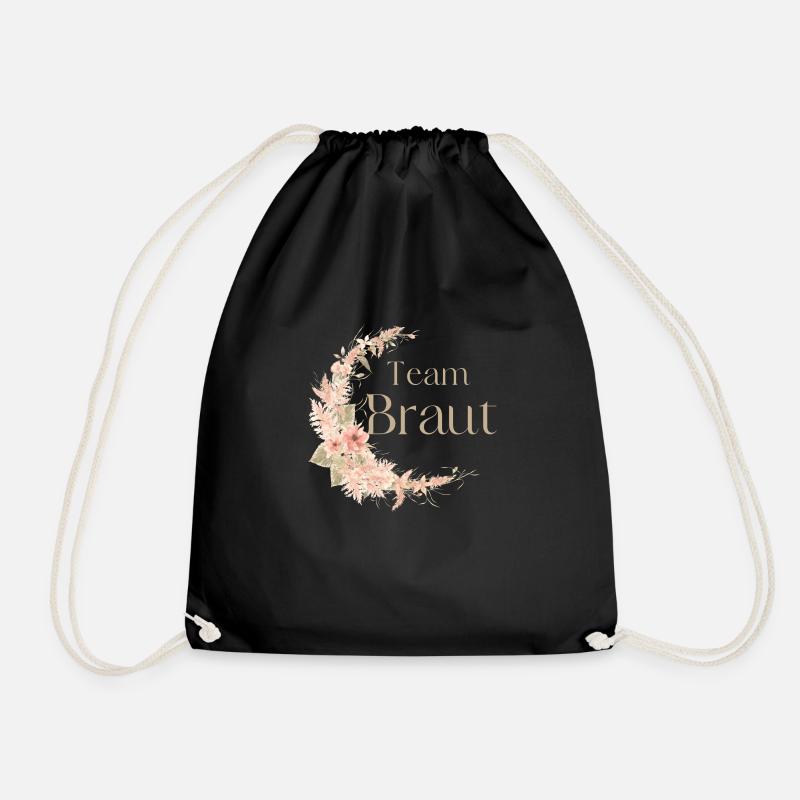 Team Braut Boho - Turnbeutel - Schwarz
