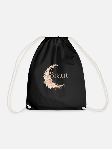 Braut Boho / Junggesellenabschied - Turnbeutel - Schwarz