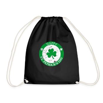 Happy St Patricks day - Drawstring Bag - black - Front