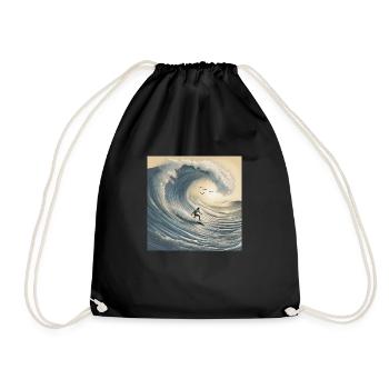 Big Wave surfing - Turnbeutel - Schwarz - Vorne