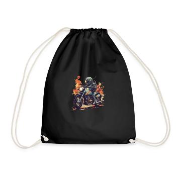 Cooler Motorrad Print Motorcross - Turnbeutel - Schwarz - Vorne