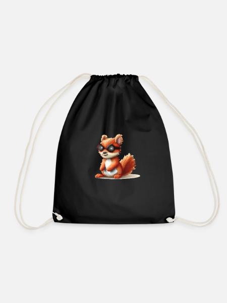 Pixou das Eichhörnchen - Turnbeutel - Schwarz