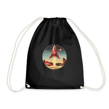 Rocket Launch from Planet Earth - Journey to Mars - Drawstring Bag - black - Front