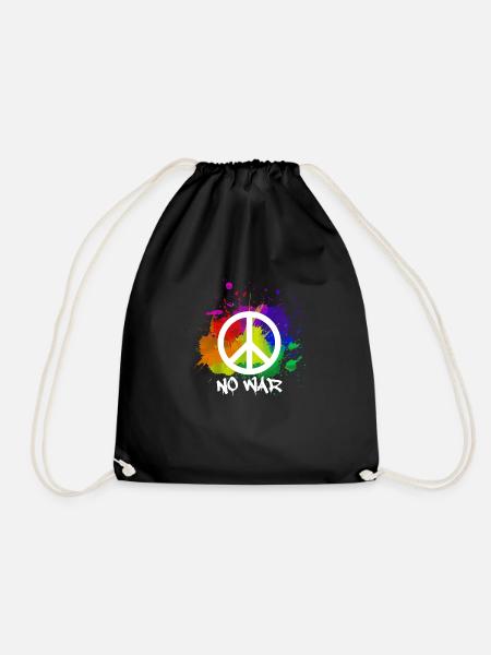 peace no war - Turnbeutel - Schwarz