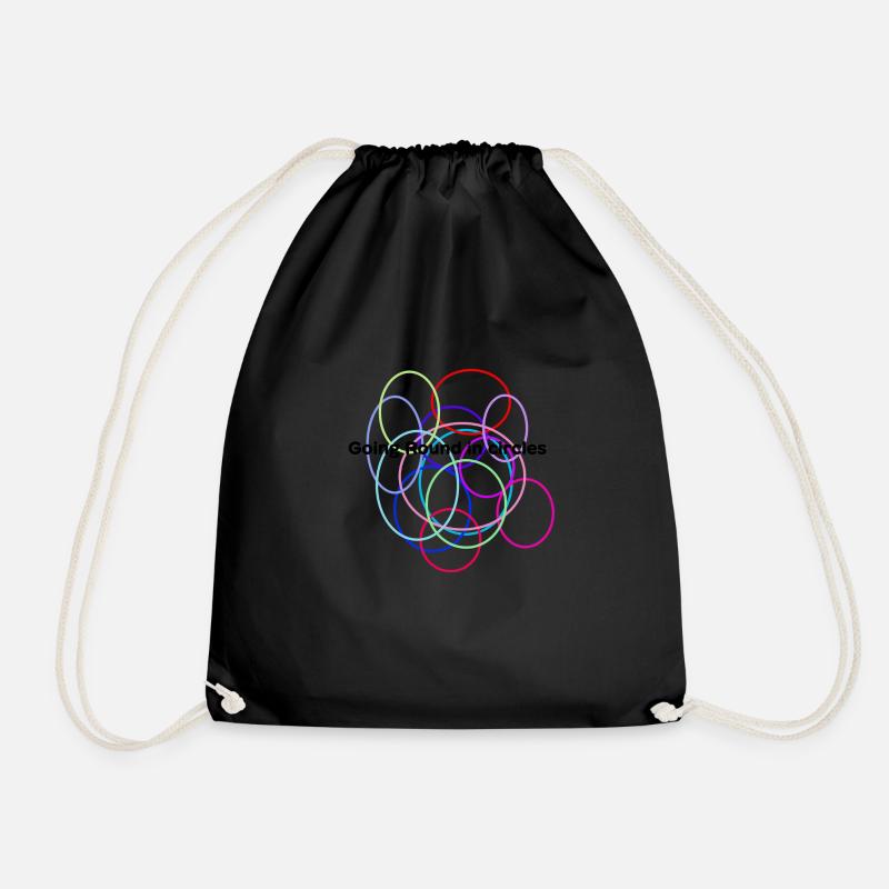 Circles - Drawstring Bag - black