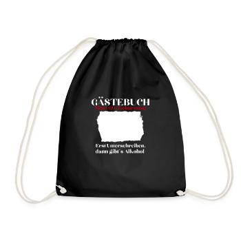 60th Birthday 60 Years Old Funny Guestbook - Drawstring Bag - black - Front